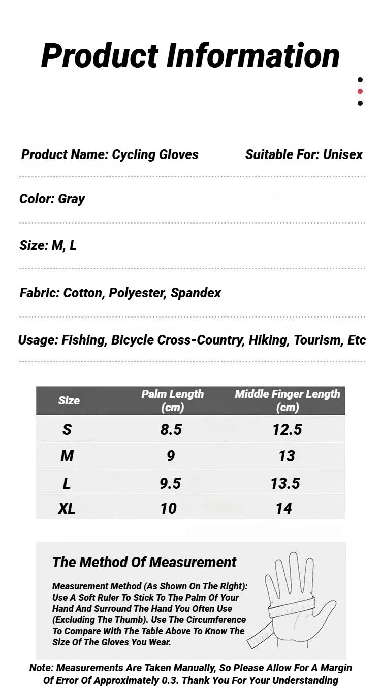 Breathable Half Finger Cycling Gloves for Men and Women Anti Slip Bike Gear