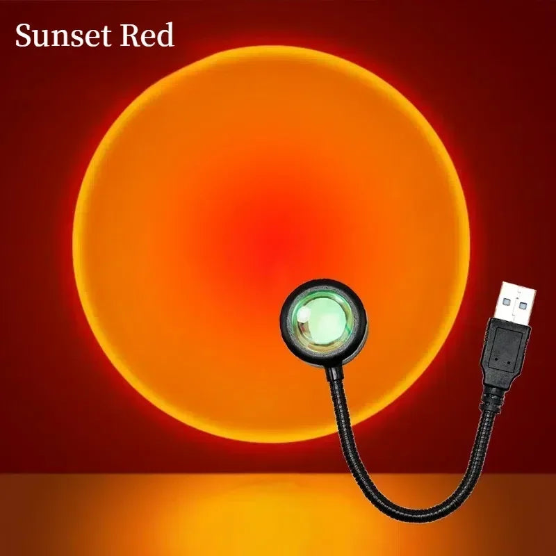USB Sunset Lamp LED Rainbow Neon Night Light Projector Photography Wall Atmosphere Lighting for Bedroom Room Decor Nightlights