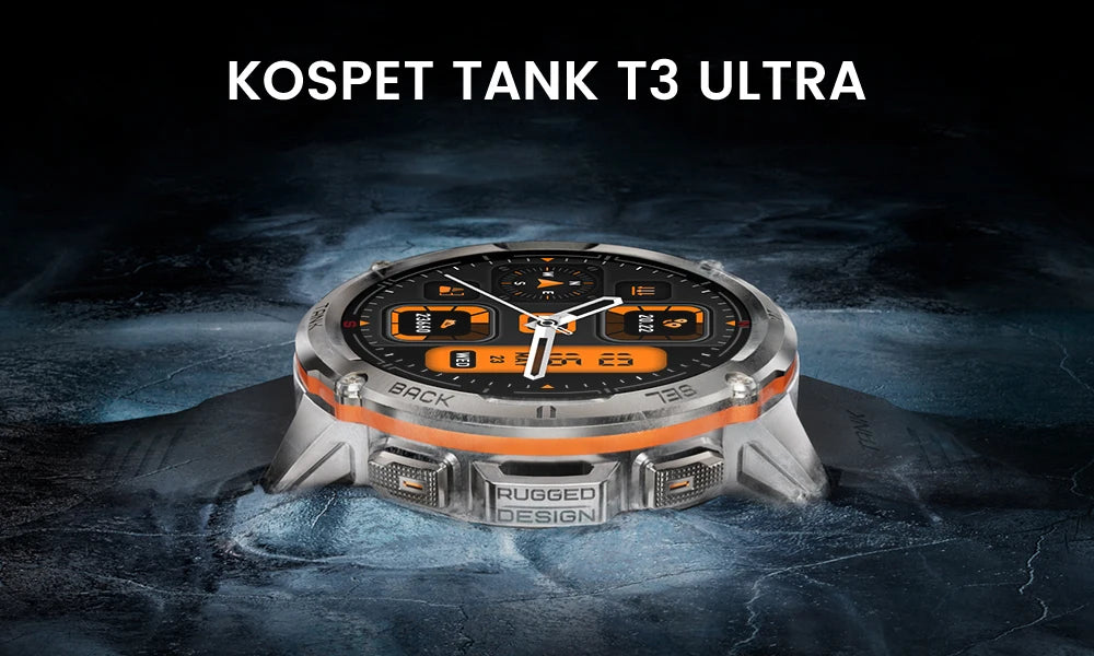 2024 NEW KOSPET TANK T3 Ultra GPS Smart Watches For Men Smartwatch Women Waterproof Electronic Fitness Digital Bluetooth Watches