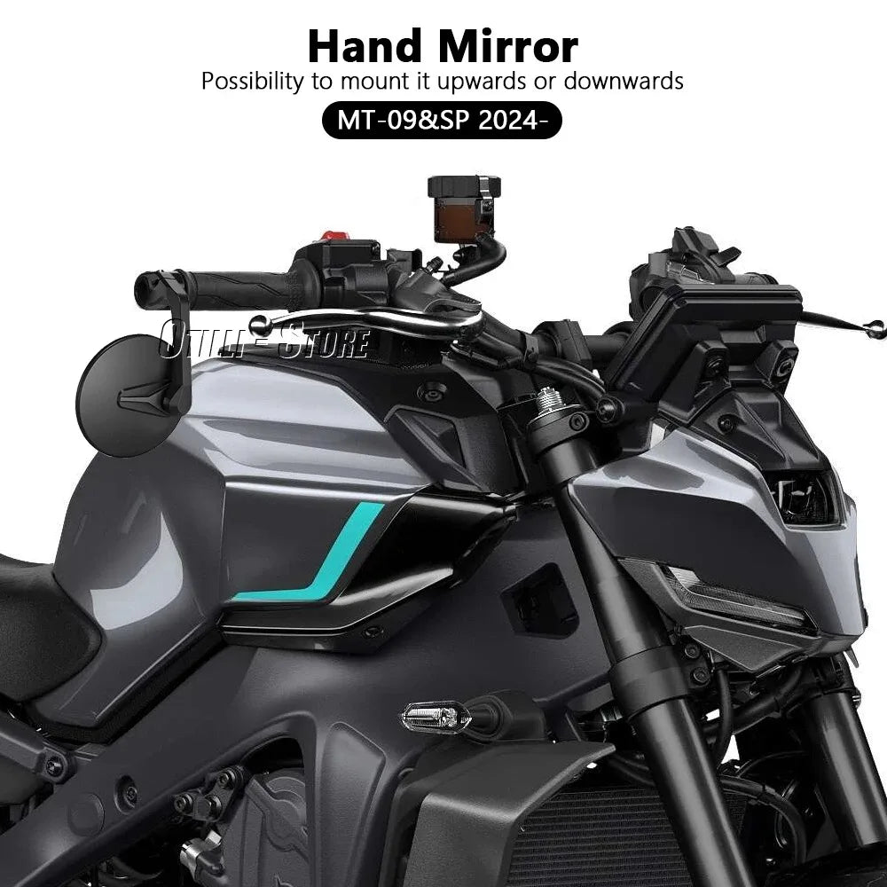 Motorcycle Accessories Blue lenses Sport Handle Bar End Mirrors Rearview Mirror New For Yamaha MT-09 MT 09 MT-09 SP 2024 2025
