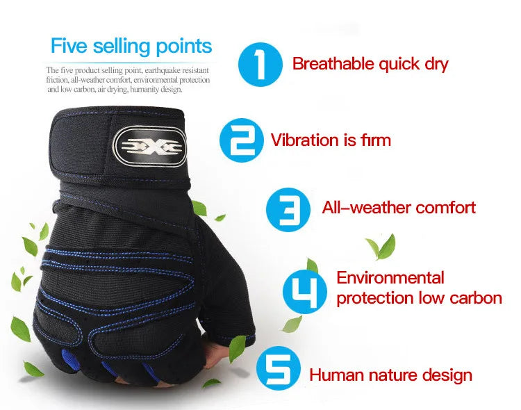 Guantes de levantamiento de pesas a prueba de golpes para hombres y mujeres con soporte para muñecas