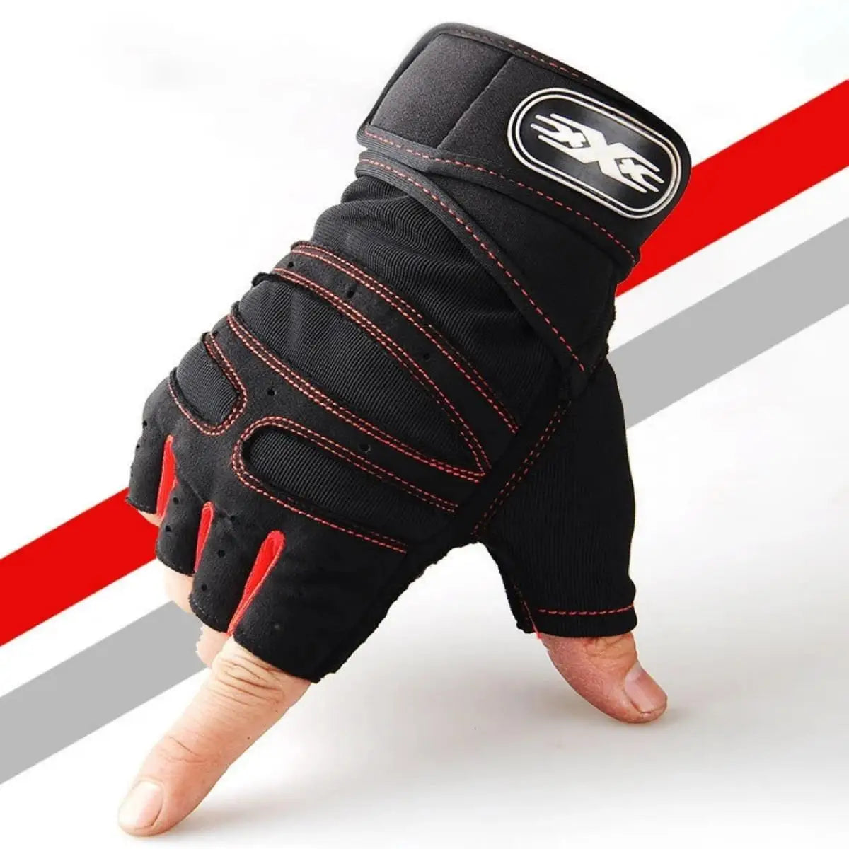 Guantes de levantamiento de pesas a prueba de golpes para hombres y mujeres con soporte para muñecas