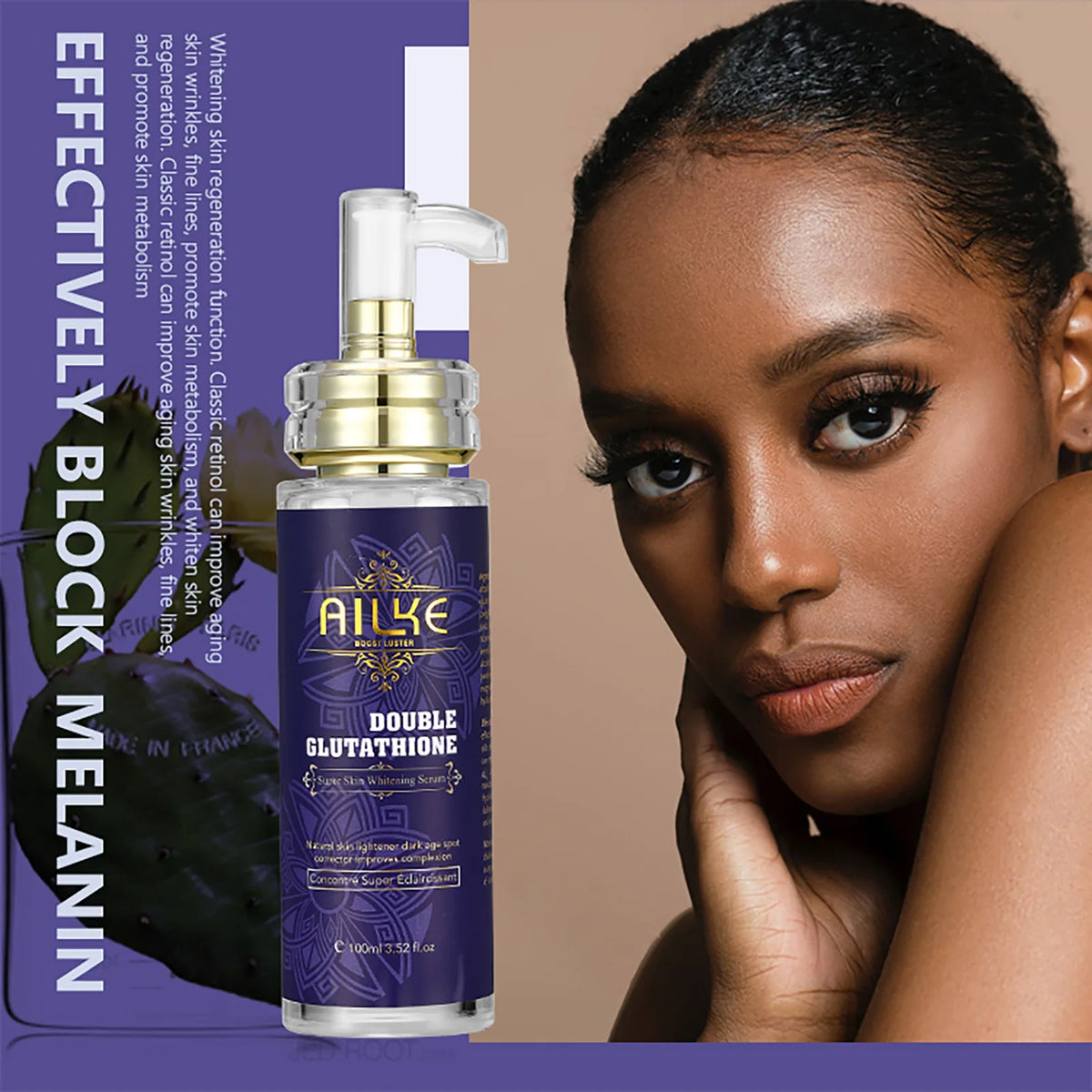 AILKE Glutathione whitening skin care cream for women, moisturizing formula for all skin types, promotes even skin tone.