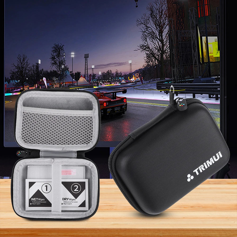 Hot Trend Vault JOCESTYLE Trimui Brick hard carrying case with shockproof design and tempered glass screen protector for handheld gamers.