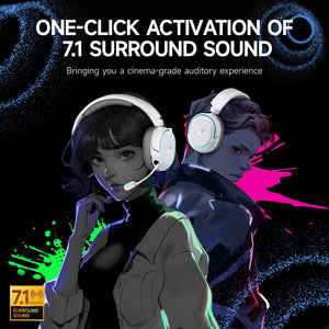 Picun G2 2.4GHz Bluetooth Wireless Gaming Headset For PC PS4 PS5 Phone Switch 5ms Low Latency 7.1 Surround Wired Headset ENC Mic