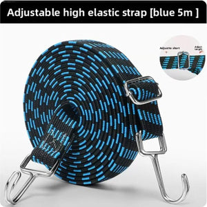 Heavy duty motorcycle bungee cord with hooks for luggage security, designed for riders by Hot Trend Vault.