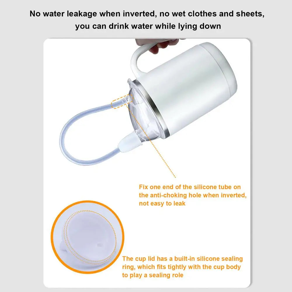 Silicone Adult Sippy Cups For Elderly Spill Proof Drinking Cup With Straw For Disabled Patient Adult Sippy Cup With Handle For