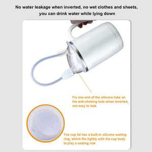 Silicone Adult Sippy Cups For Elderly Spill Proof Drinking Cup With Straw For Disabled Patient Adult Sippy Cup With Handle For