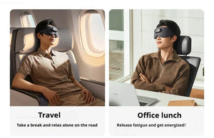 Black MIJIA Smart Massage Eye Mask by Hot Trend Vault with vibration feature, designed for home relaxation and blackout comfort.