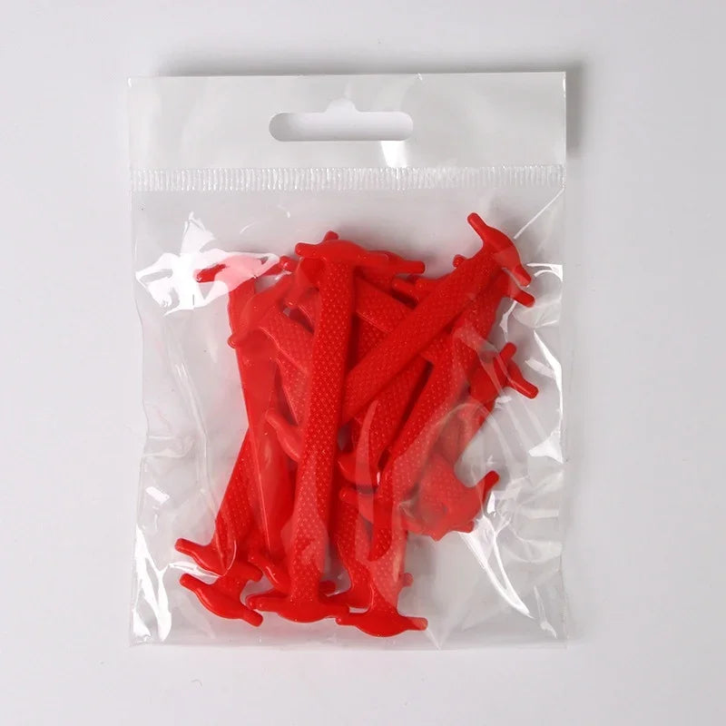 16pcs Lazy Shoelace Silicone Quick Lace Elastic Women Men No Tie Kids Adult Sneakers Lacing Shoelace Buckle Shoes Accessories