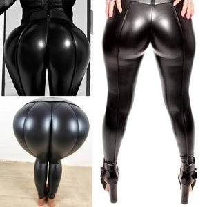 Sexy PU Leather Leggings Women Casual Pants Dance Leggings High Waist Yoga Pants Hips Push Up Gym Leggings Female Sports Pants