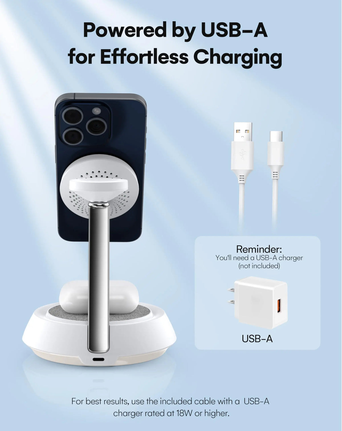 Hot Trend Vault ZeeHoo 3-in-1 wireless charging station with night light, fast 15W charging for iPhone, Apple Watch, and AirPods.