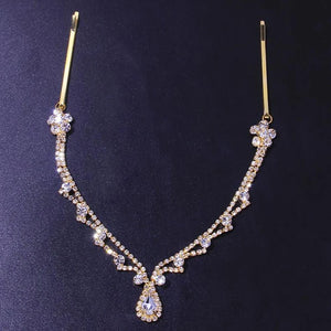 Stone Fans Bling forehead chain for women, crystal bridal headwear with luxurious design from Hot Trend Vault.