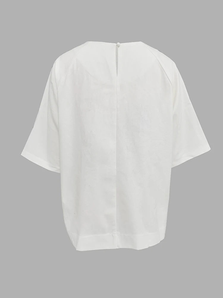 Women Summer Fashion Solid Color Round-Neck Linen T-Shirts Simple Half Sleeves Loose Casual Going Out Tops 2025 New