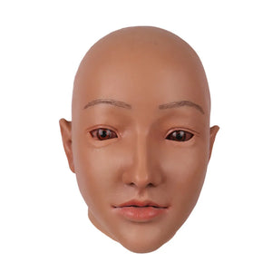Silicone Female Mask Headgear Hoods pretty girl face mask spoof props for Cosplay Crossdresser women men transgender