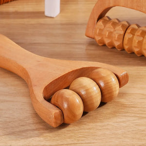 Wooden Face Massage Tools Set Kit Face Sculpting Tool Skin Care Facial Massager Cupping Contouring Facial Roller