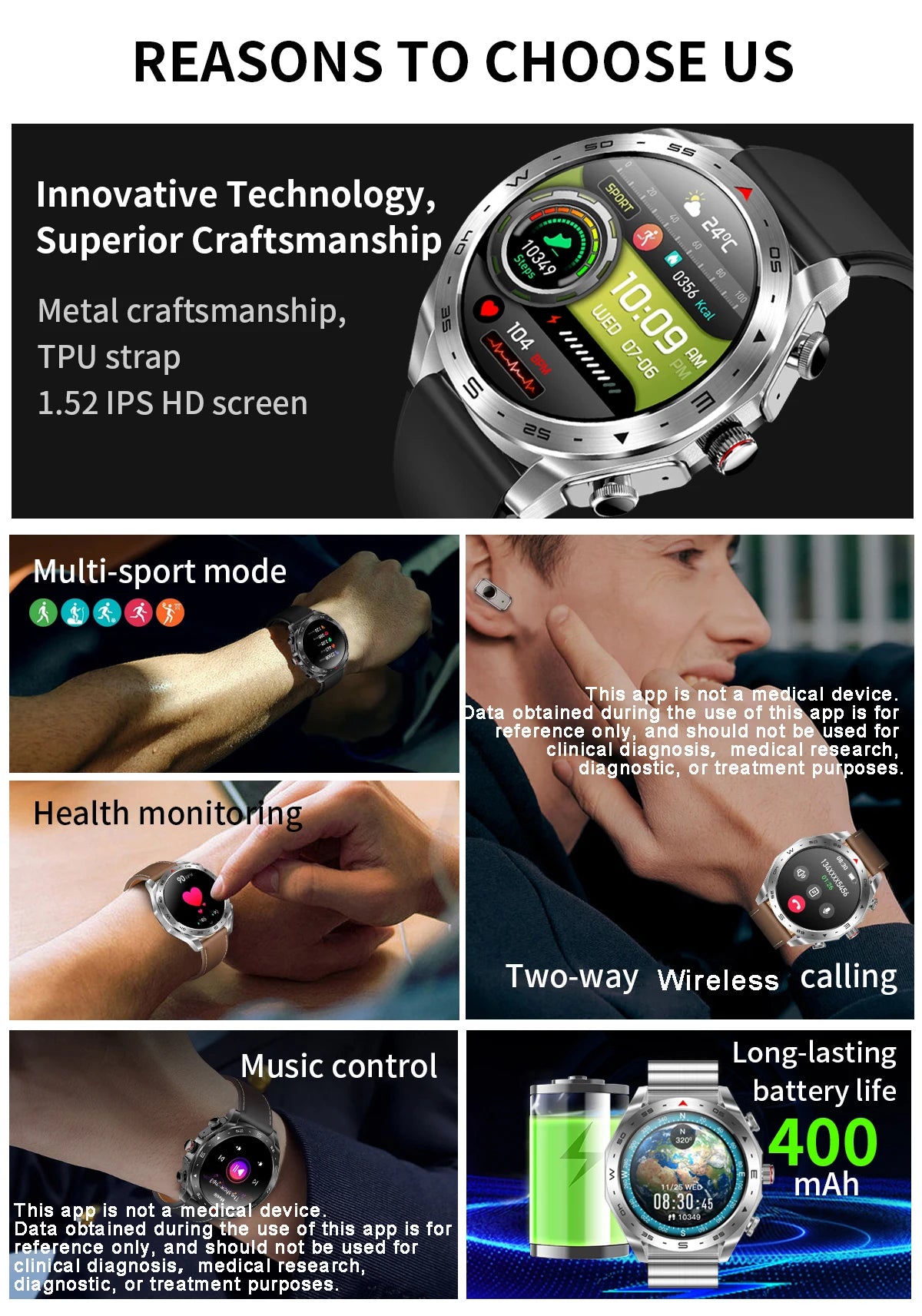 LaNikar New Smart Watches for Men with Earbuds Inside with 100+ Sport Modes and Sport Records Waterproof with iPhone and Android