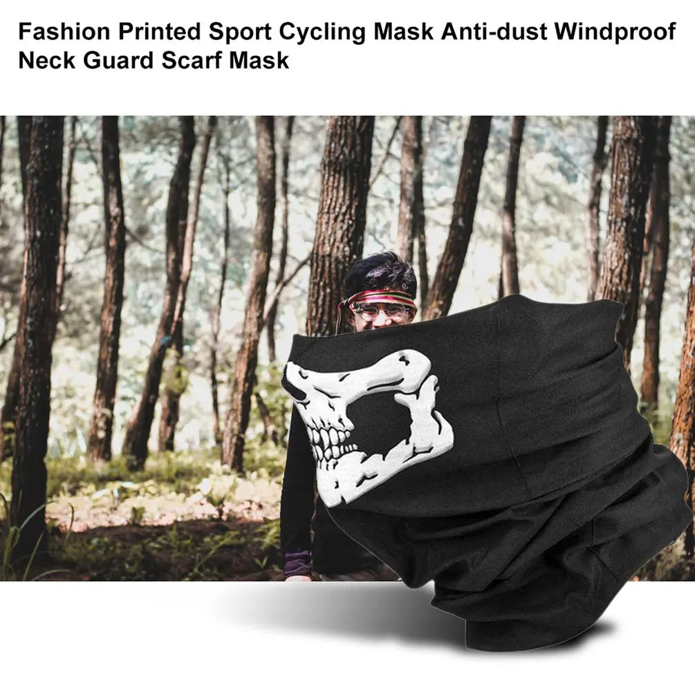 Hot Trend Vault breathable cycling face mask with skull design, suitable for outdoor runners, covering nose and mouth.