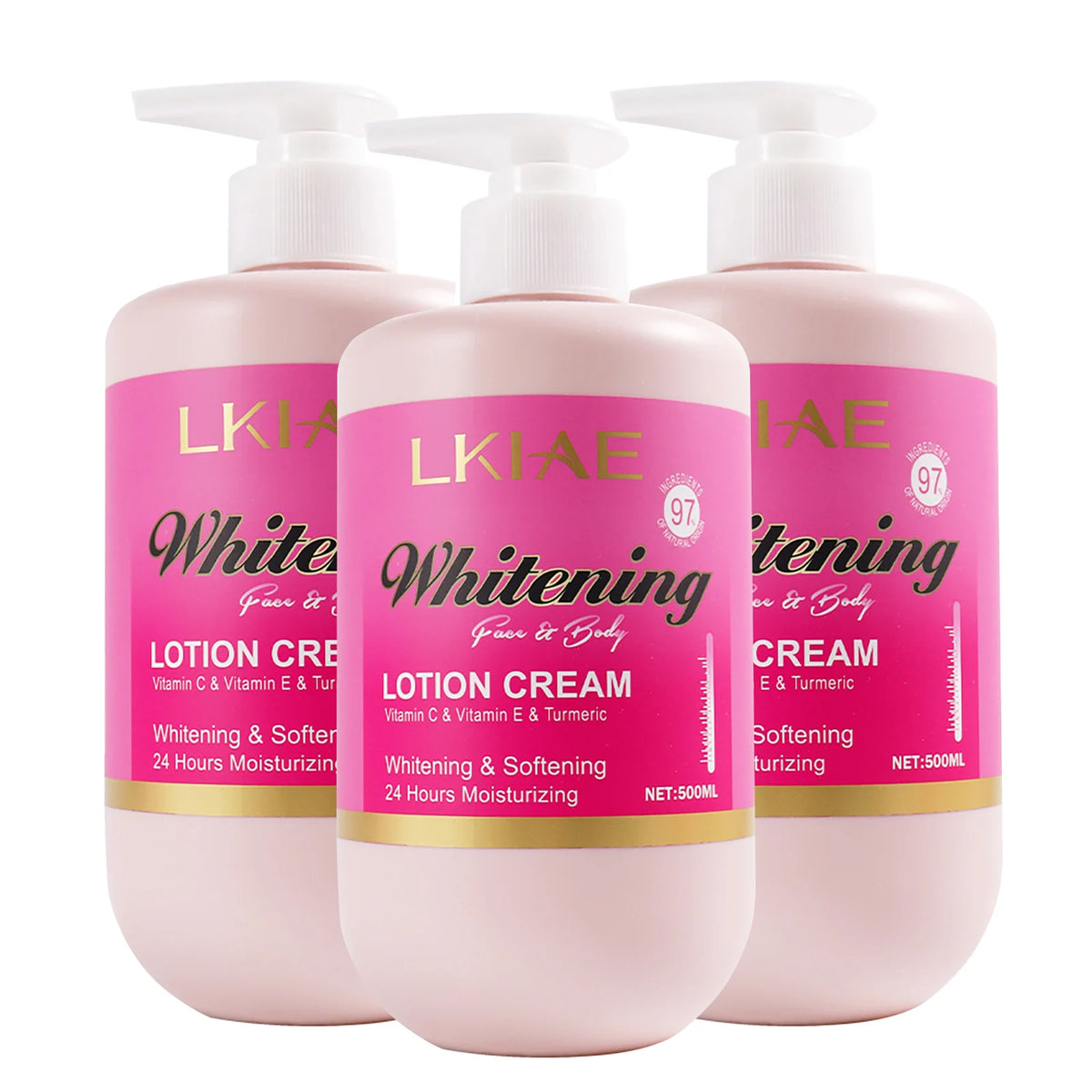 Hot Trend Vault AILKE Vitamin C Whitening Lotion for all skin types, brightening and hydrating skin in a sleek bottle.