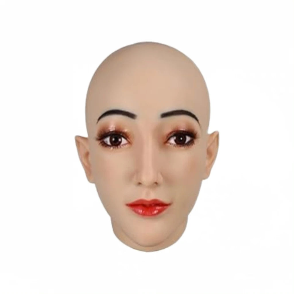 Silicone Female Mask Headgear Hoods pretty girl face mask spoof props for Cosplay Crossdresser women men transgender