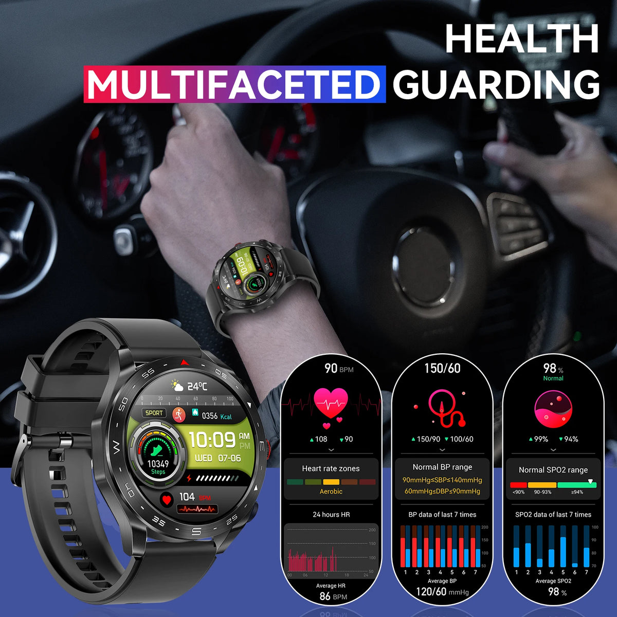 LaNikar New Smart Watches for Men with Earbuds Inside with 100+ Sport Modes and Sport Records Waterproof with iPhone and Android