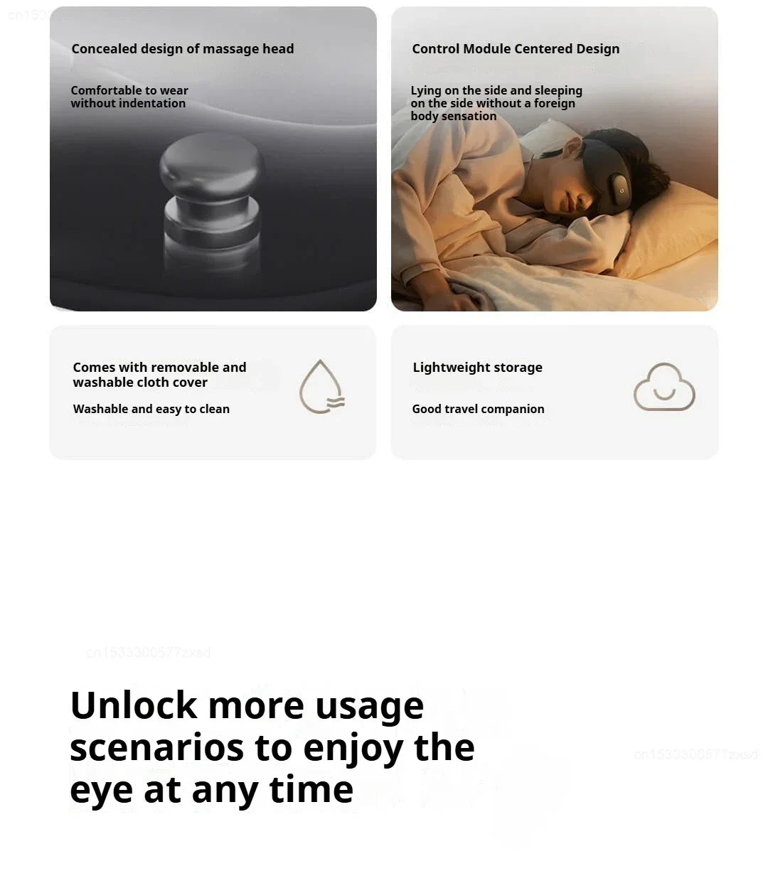Hot Trend Vault MIJIA Smart Massage Eye Mask for home use, blackout design with vibration features for relaxing sleep.
