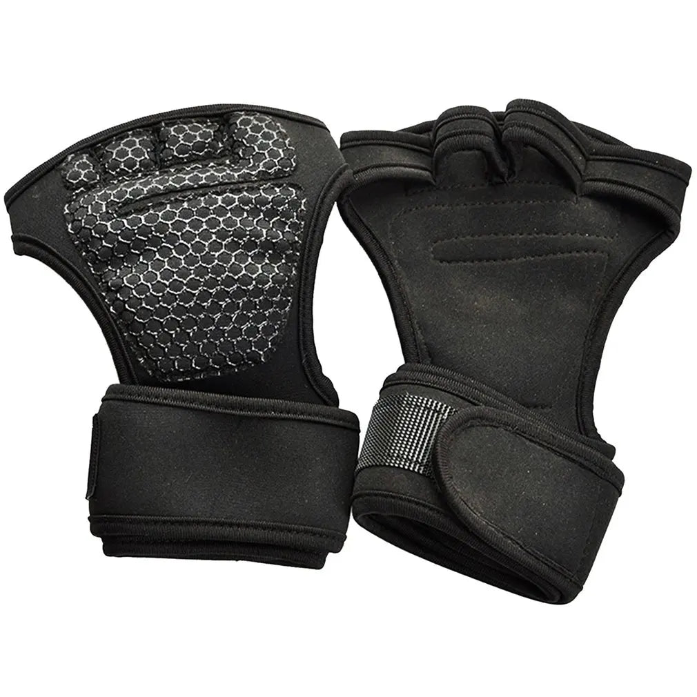 Half Finger Weight Training Gloves for Men Women Fitness Sports Wrist Palm Protector Gloves Anti-slip Gym Cycling Gloves Black