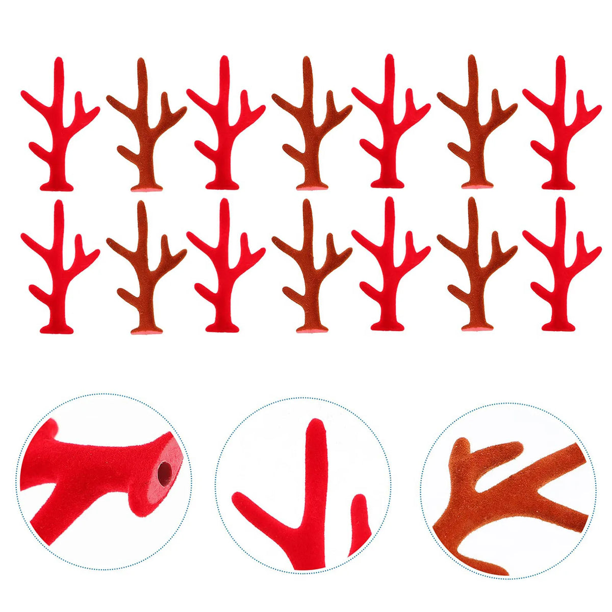 Set of 100 Christmas reindeer clips featuring alligator hair barrettes with deer horns and ears, perfect for festive parties.