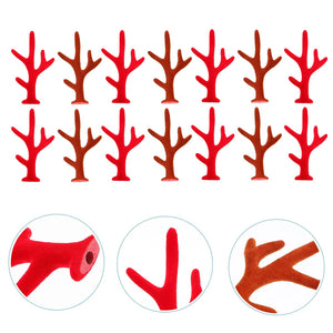 Set of 100 Christmas reindeer clips featuring alligator hair barrettes with deer horns and ears, perfect for festive parties.