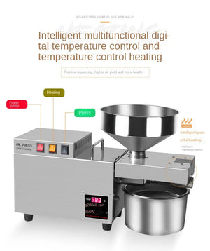 S9S Oil Press Stainless Steel Automatic Cold Press Oil Press Coconut Peanut Kernel Oil Press 110V/220V 1500W (Max)