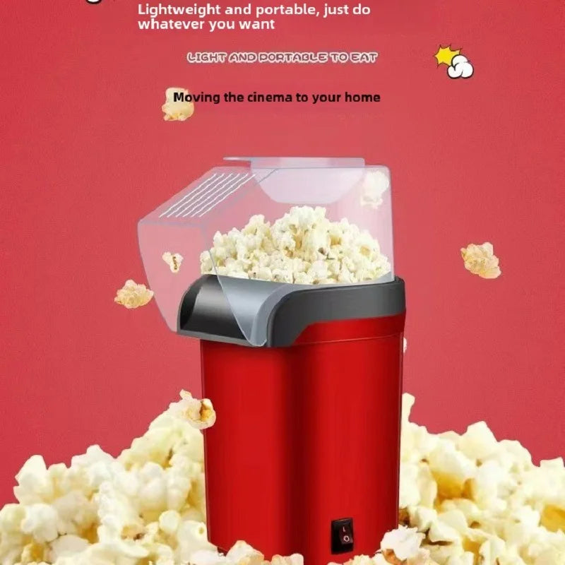Electric Portable Popcorn Maker Fully Automatic Home Popcorn Popper Hot Air Popcorn Machine Healthy No Oil Mini Popcorn Maker