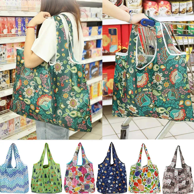 Hot Trend Vault eTyaCN reusable shopping bag for women, large foldable eco tote with case, lightweight and durable.
