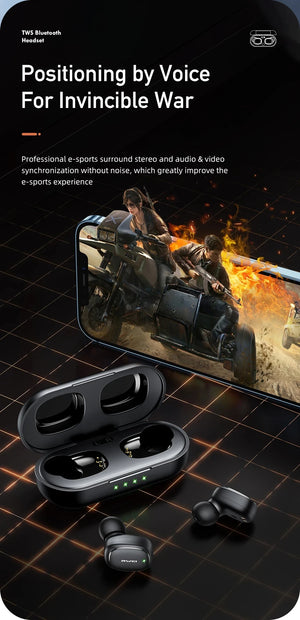 Awei T13 Pro Bluetooth 5.3 Earphone Wireless Bluetooth Headset In-Ear TWS Earbuds With Mic HiFi Bass Stereo Gaming Headphones