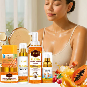 Hot Trend Vault Arbutin whitening cream with vitamin C, papaya, and carrot for dark spot removal and radiant moisturizing.