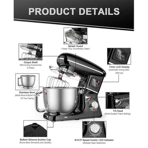 220V Powerful Stand Mixer Electric Blender Household Automatic Timing Hair Noodles Flour-Mixing Machine Commercial stand mixer