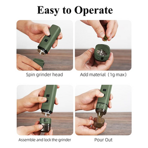 EAS-Green Electric Herb Grinder – One-Touch Operation, Up To 1.5G, Portable Auto Grinding Machine For Dry Spices