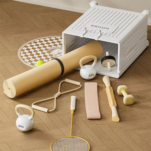 Hot Trend Vault yoga mat storage with wheels, folding organizer for yogis, featuring a sleek design and easy mobility.