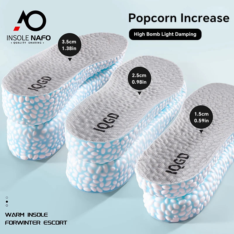 1 Pair EVA Material Invisible Height Increase Insoles For Shoes Breathable Shock Absorption Comfortable For Women Men