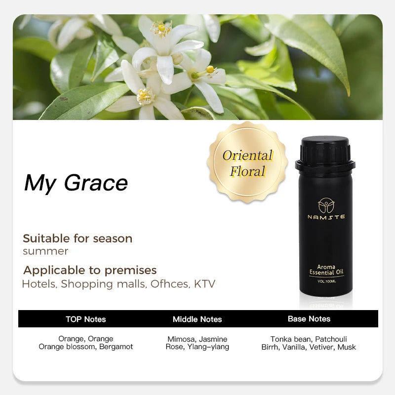 Namstecar perfume fragrance oil by Hot Trend Vault, 100ml, with four 5ml scent samples for home diffuser use.