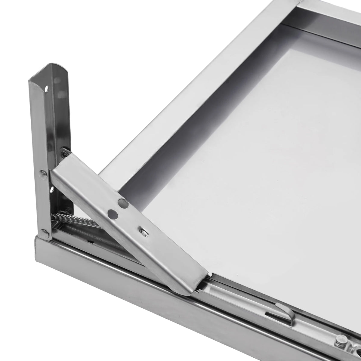 304 Stainless Steel Wall-Mounted Folding Table, Concession Shelf - Max Load 110lbs, Modern Rectangle Foldable Shelf for Kitchen