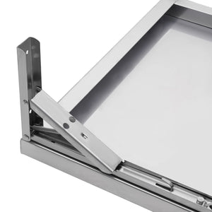 304 Stainless Steel Wall-Mounted Folding Table, Concession Shelf - Max Load 110lbs, Modern Rectangle Foldable Shelf for Kitchen