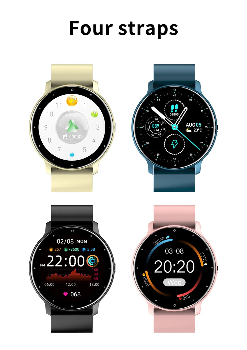 Hot Trend Vault men's smart watch with full touch screen, fitness tracker, heart rate monitor, and Bluetooth calling.