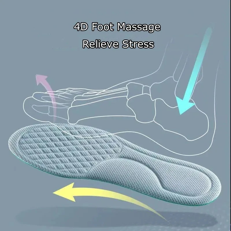 Sports Deodorant Insoles for Shoes Soft Comfortable Running Breathable Shock Absorption Insole for Feet Men Women Shoe Sole Pads