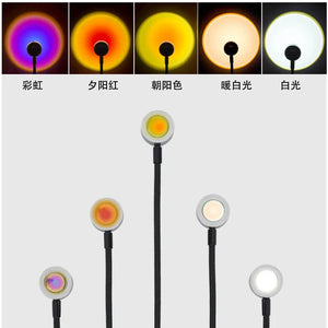 USB rainbow sunset lamp by Hot Trend Vault creating colorful ambient lighting for bedroom decor and photography.