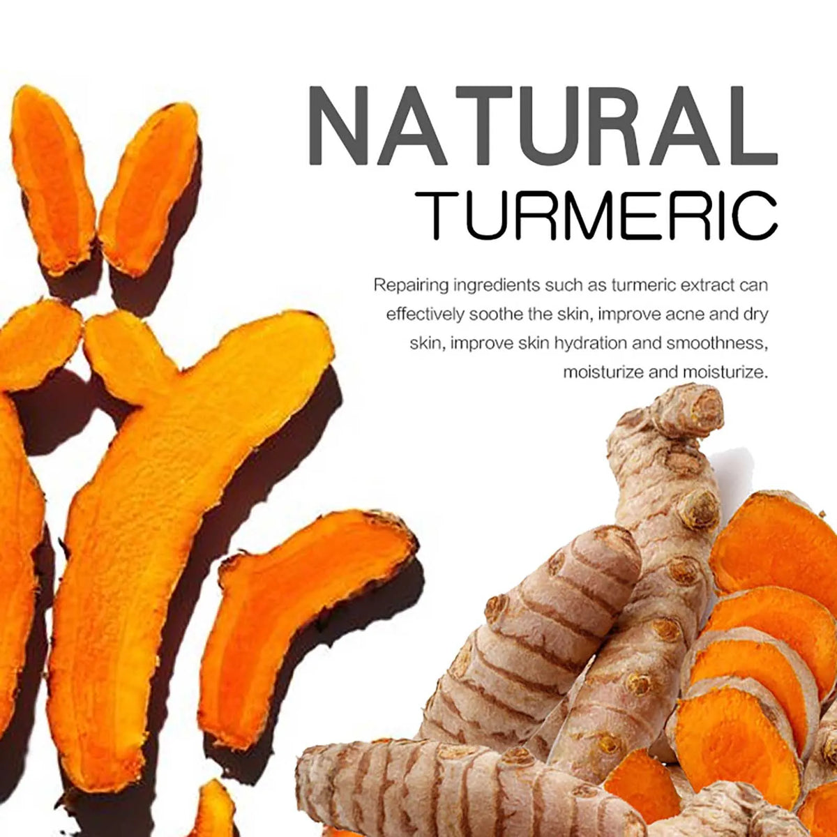 AILKE Organic Turmeric Skin Care Set with brightening and acne-clearing properties for all skin types, featuring turmeric-infused skincare products