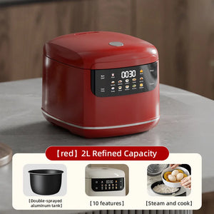 Smart Rice Cooker Compact 2-Liter Capacity Ideal for 1-2People 400W Mini Rice Cooker With Timer Function Perfect for Home or Car