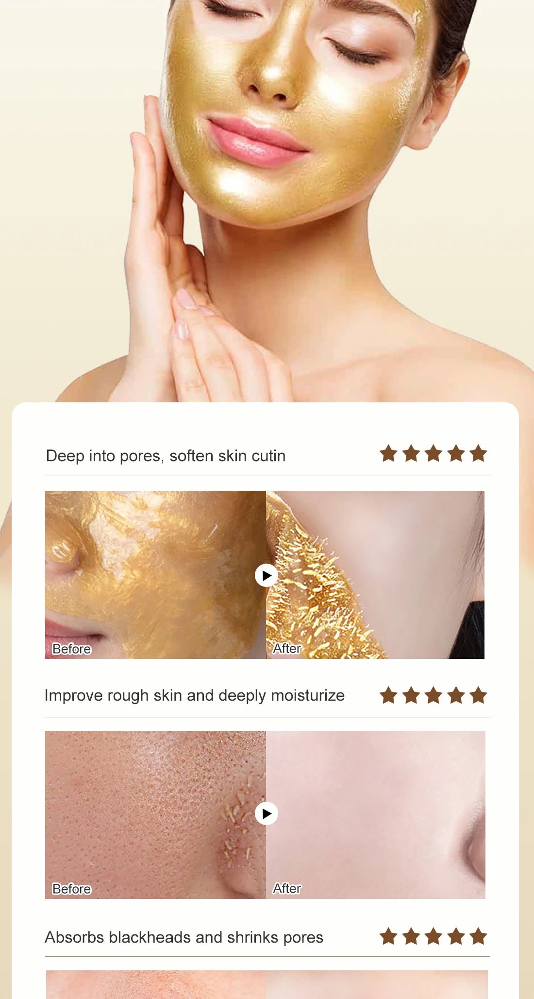 OEDO Blackhead Removal Mask by Hot Trend Vault showing a black clay mask for pore tightening and acne treatment on a skin model