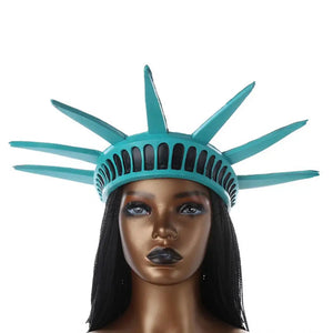 Liilaimic Statue of Liberty headband cosplay crown for women, featuring iconic torch design, suitable for festivals and masquerades.