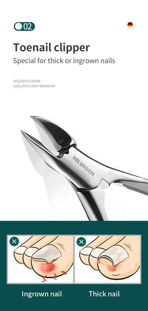 MR.GREEN Manicure Set Pedicure Sets Nail Clipper Stainless Steel Professional Nail Cutter Tools with Travel Case Kit