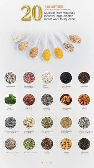 S9S Oil Press Stainless Steel Automatic Cold Press Oil Press Coconut Peanut Kernel Oil Press 110V/220V 1500W (Max)